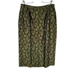 Lily & Taylor Skirt Size 14 Green Shimmer Jacquard Maxi Special Occasion Formal